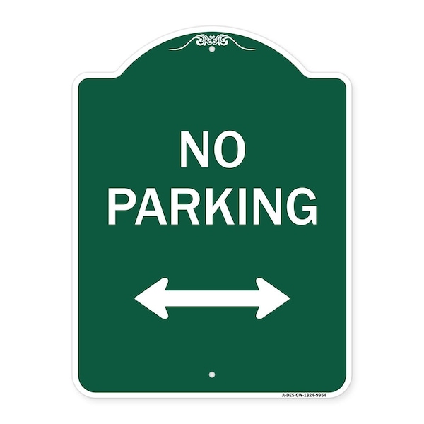 No Parking With Bidirectional Arrow Heavy-Gauge Aluminum Architectural Sign, 24" x 18", GW-1824-9954